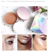 a photo of a woman with a highlighter and a powder