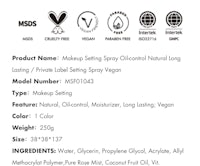 mds makeup setting spray - ingredients