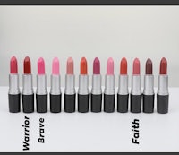 a row of lipsticks in different colors